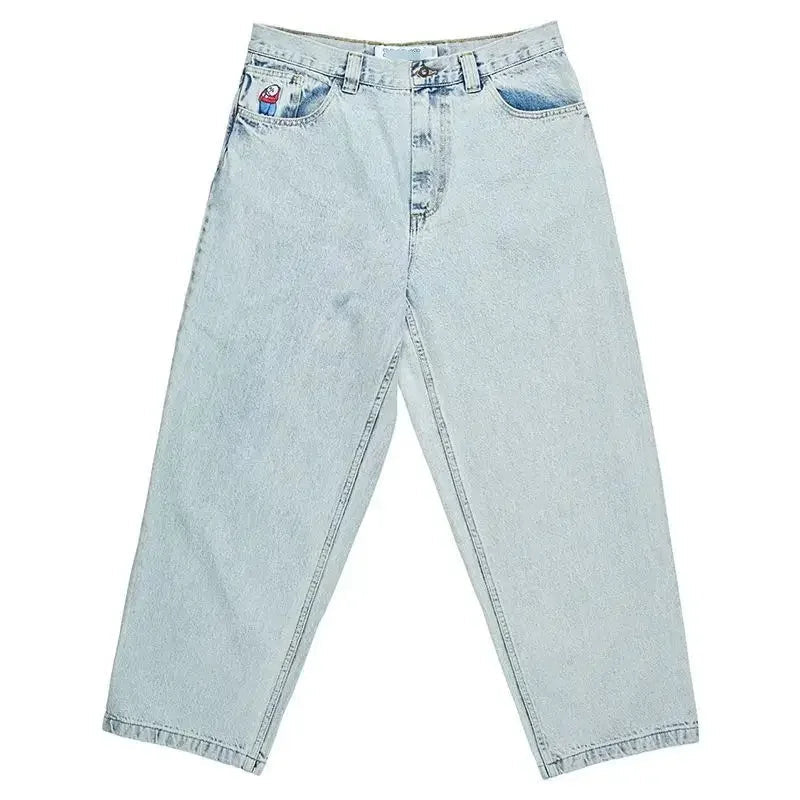 Herren Baggy Jeans Weite Beine Denim 9
