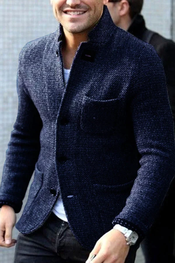 Herren Blazer Knopf Daunen Modern 3