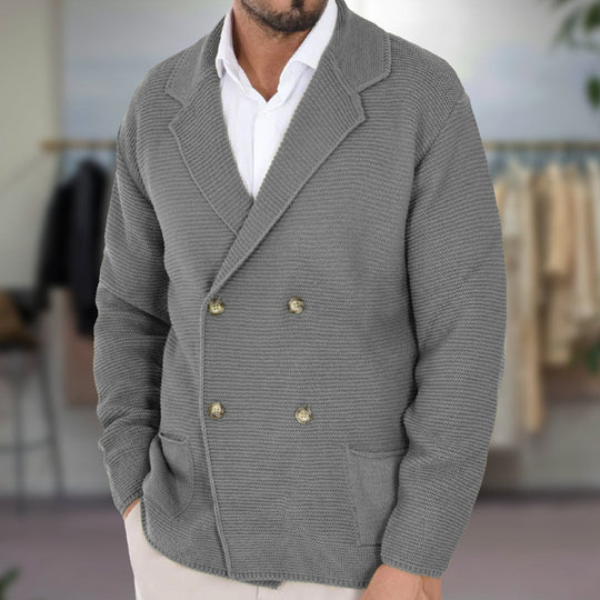 Herren Blazer Strukturierter Stil Zweireihig 1