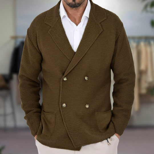 Herren Blazer Strukturierter Stil Zweireihig 2