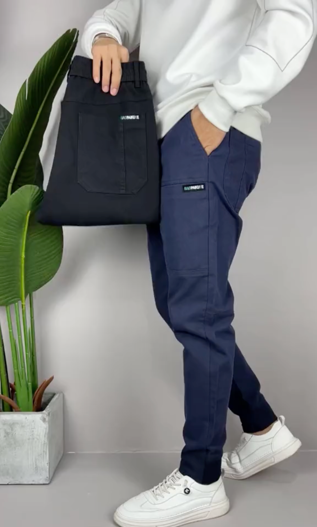 Herren Cargo-Hose Flexibel Bequem Hochwertiger Stoff 3