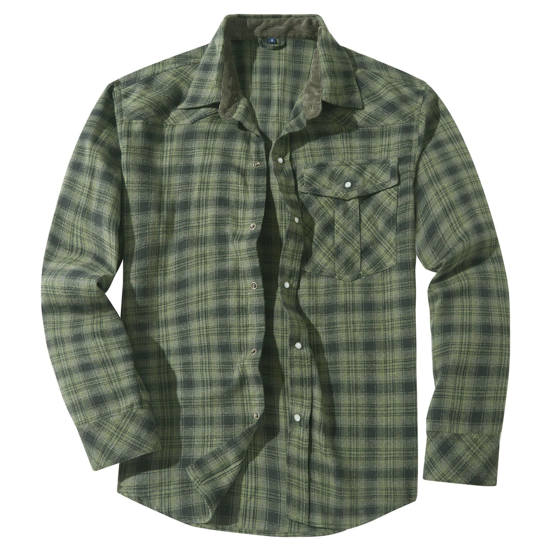 Herren Flanellhemd Klassisch Gemustert Baumwolle-Polyester-Mischung 4