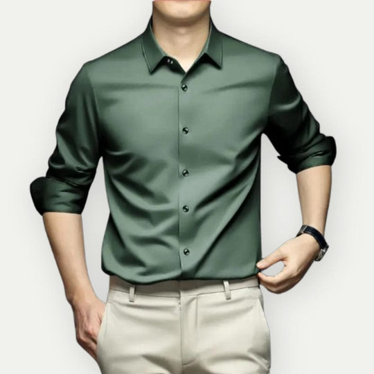 Herren Hemd Slim Fit Atmungsaktive Baumwolle 1