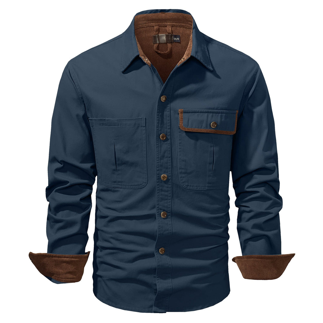 Herren Hemdjacke Dual-Ton Baumwolle 4