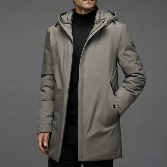Herren Mantel Lang Winddicht Moderner Winterparka für Kalte Tage 1