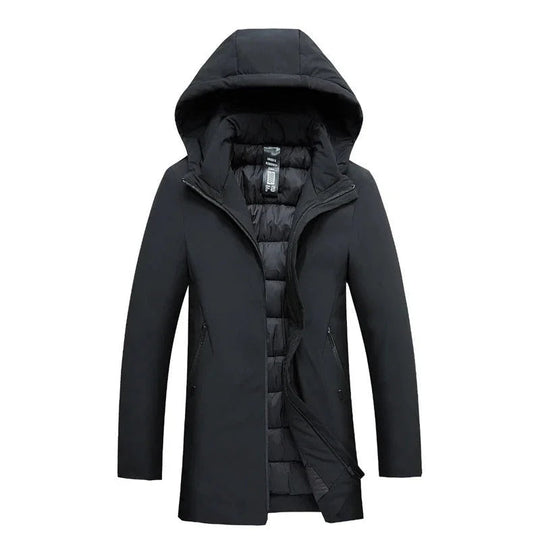 Herren Mantel Lang Winddicht Moderner Winterparka für Kalte Tage 2