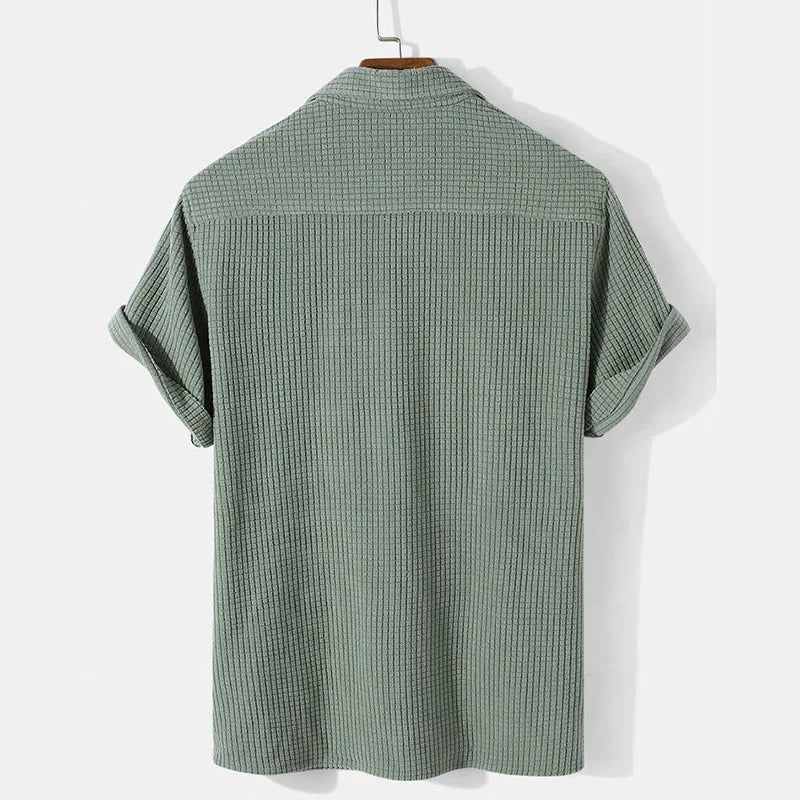 Herren Polo Shirt Waffelmuster Baumwolle 2