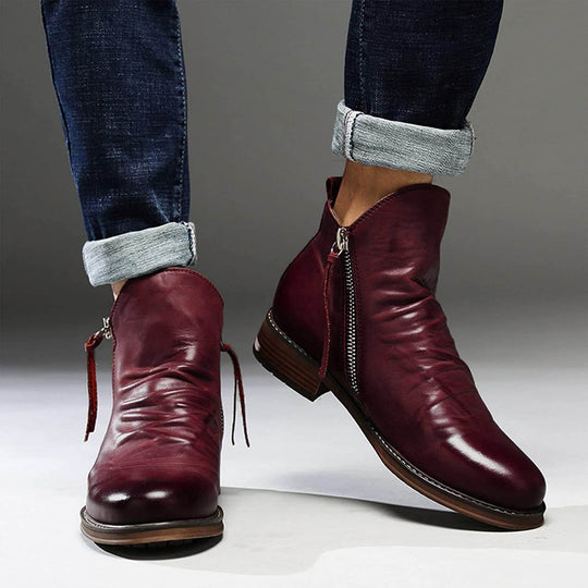 Herren Stiefel Lässig Mit Reißverschluss - Vielseitig Kombinierbare Stiefel für Jeden Anlass 0
