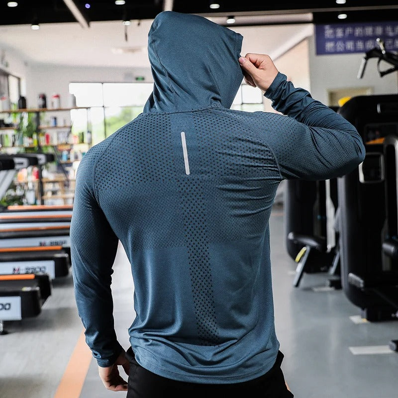 Herren Zip Hoodie Slim Fit Atmungsaktiv Polyester 3