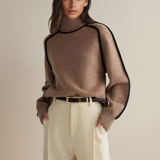Hochwertiger Kaschmir Pullover Damen Turtleneck Eleganter Stil Warmer Pullover 2