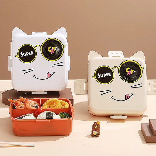 Kinder Bento-Lunchbox mit Elefantenmotiv und Fächern 3