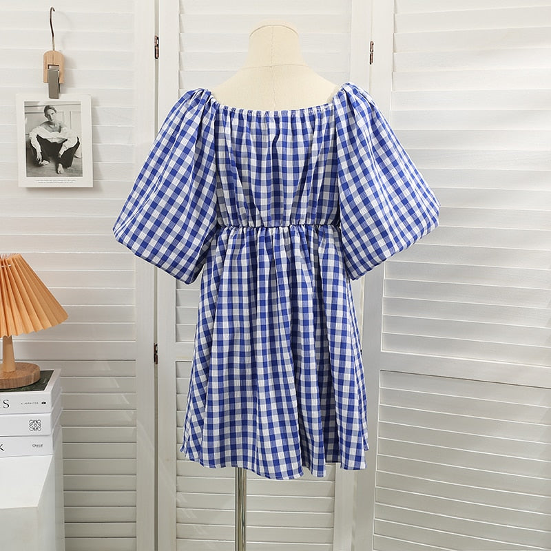 Kleid Mit Quadratischem Kragen Für Frauen