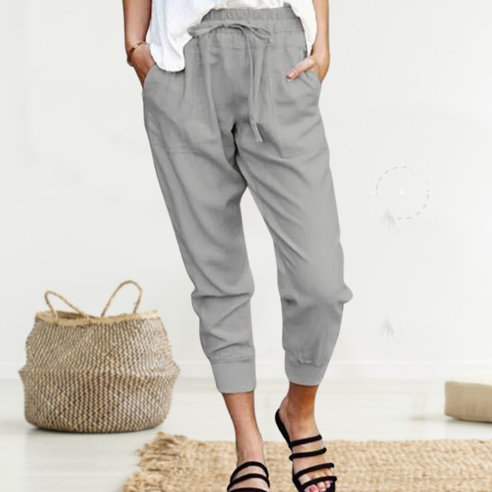 Variant image for Damen Stoffhose Lässig Atmungsaktiv Leinen für Stilvolle Anlässe-29