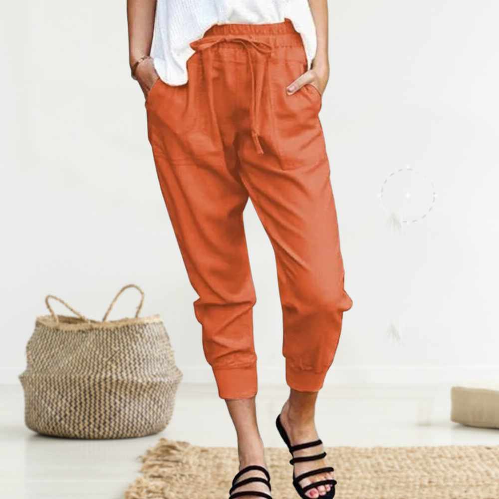 Variant image for Damen Stoffhose Lässig Atmungsaktiv Leinen für Stilvolle Anlässe-22