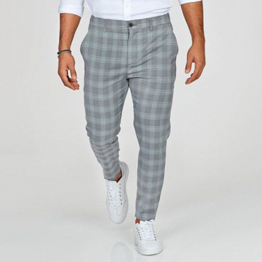 Variant image for Herren Hose Elegantes Rautenmuster Baumwolle Regular Fit-21