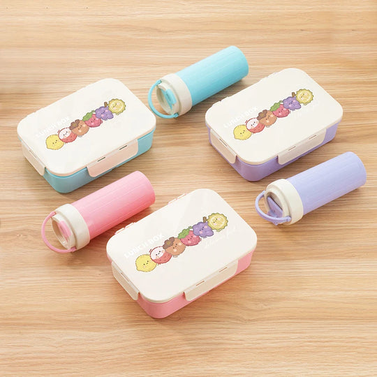 Lunchbox-Set für Kinder und Erwachsene mit Farbenfrohen Illustrationen 1