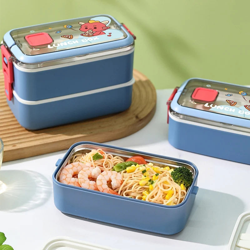 Lunchbox für Kinder mit Cartoon-Motiv und auslaufsicherem Verschluss 1