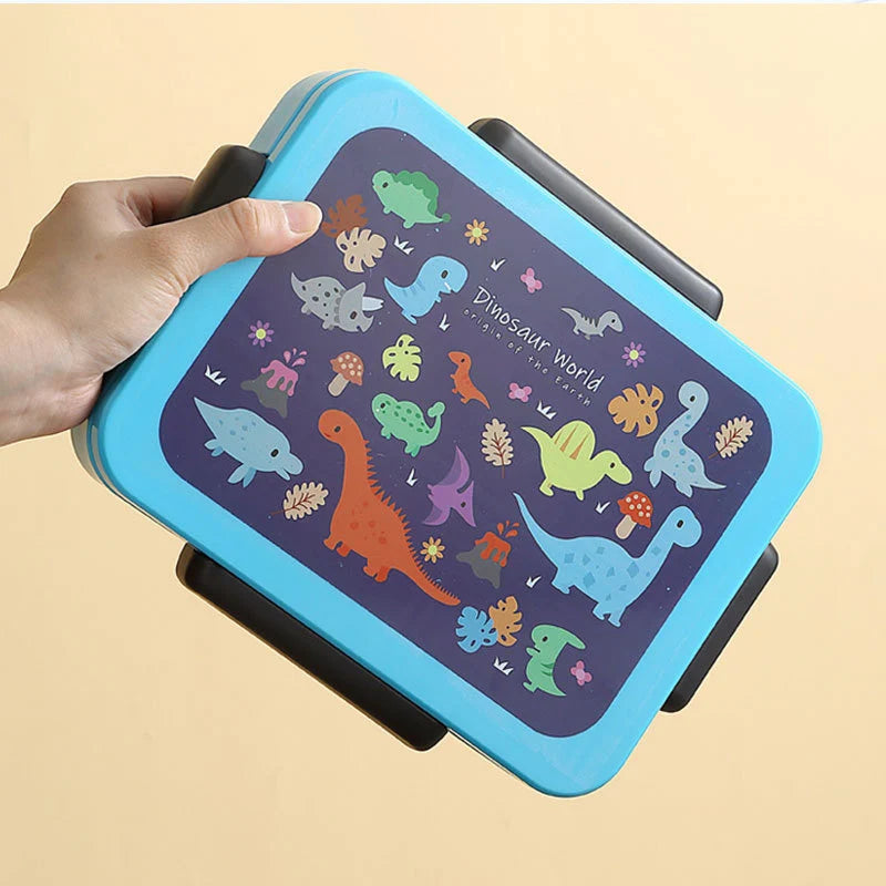 Lunchbox mit Tiermotiven und sicherem Verschluss für Kinder und Erwachsene 3