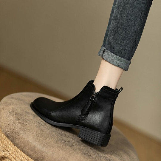 Damen Knöchelstiefel Mit Reißverschluss Modernes Design Aus Kunstleder 3