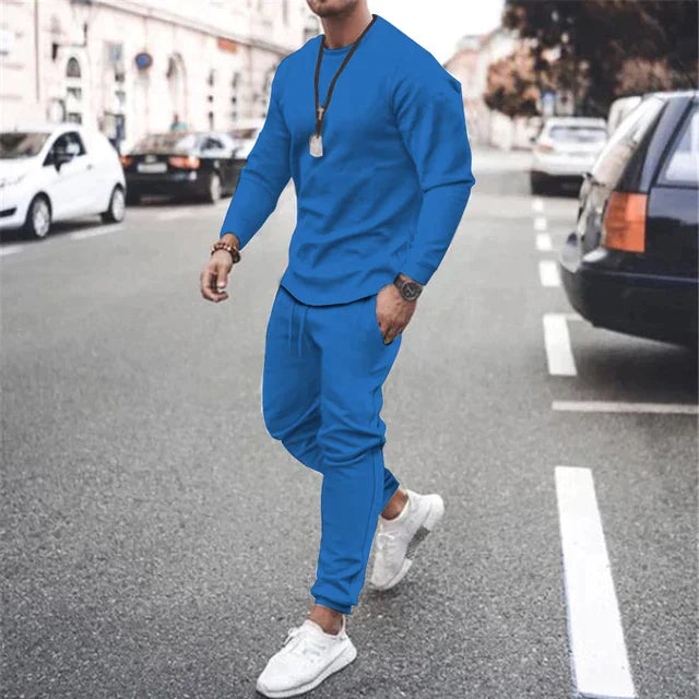 Herren Set Bequem Langarmshirt und Hose Baumwolle 1