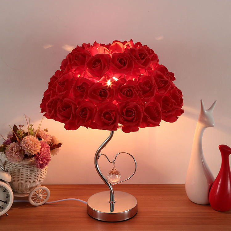 Moderne Tischlampe mit Rosen-Design für Nachttisch oder Esstisch 1