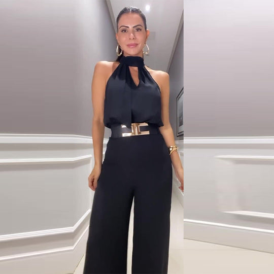 Damen Jumpsuit Elegant Sommer Polyester für Stilvolle Anlässe-4
