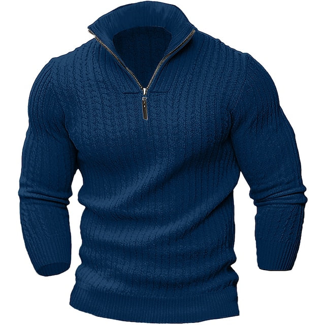 Herrenpullover Zipper Stilvoller Komfort Aus Weichem Stoff-1