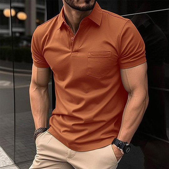 Variant image for Herren Polo Shirt Atmungsaktives Material Elegantes Design Langarm Poloshirt-4