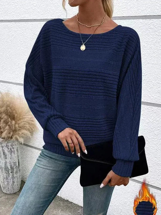 Damen Pullover Gestreift Lockere Passform Baumwollmischung 5