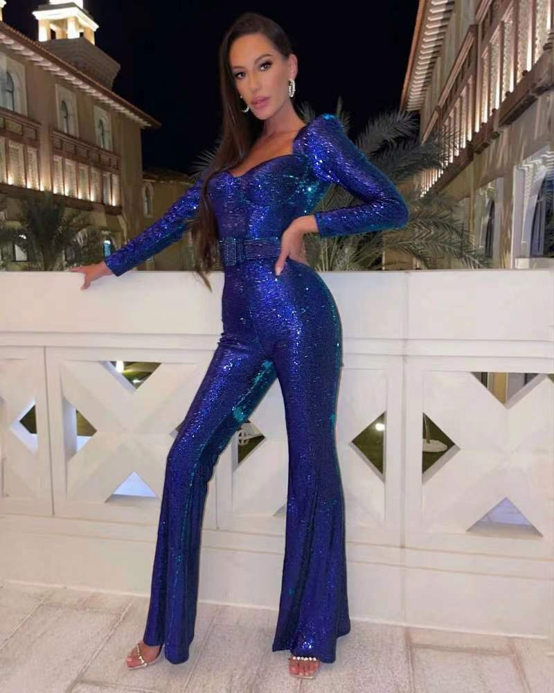 Damen Jumpsuit Elegant Hochzeitsfestlicher Schnitt Polyester-1