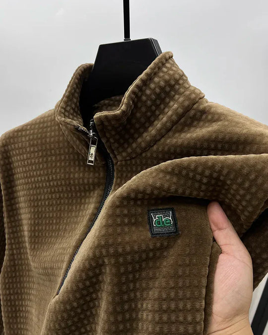 Variant image for Herrenpullover Halber Reißverschluss Alpaka-Fleece Weich Komfortabel-25