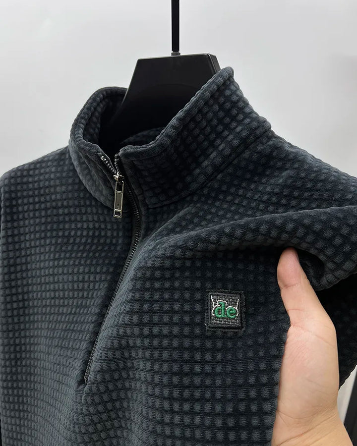 Variant image for Herrenpullover Halber Reißverschluss Alpaka-Fleece Weich Komfortabel-15