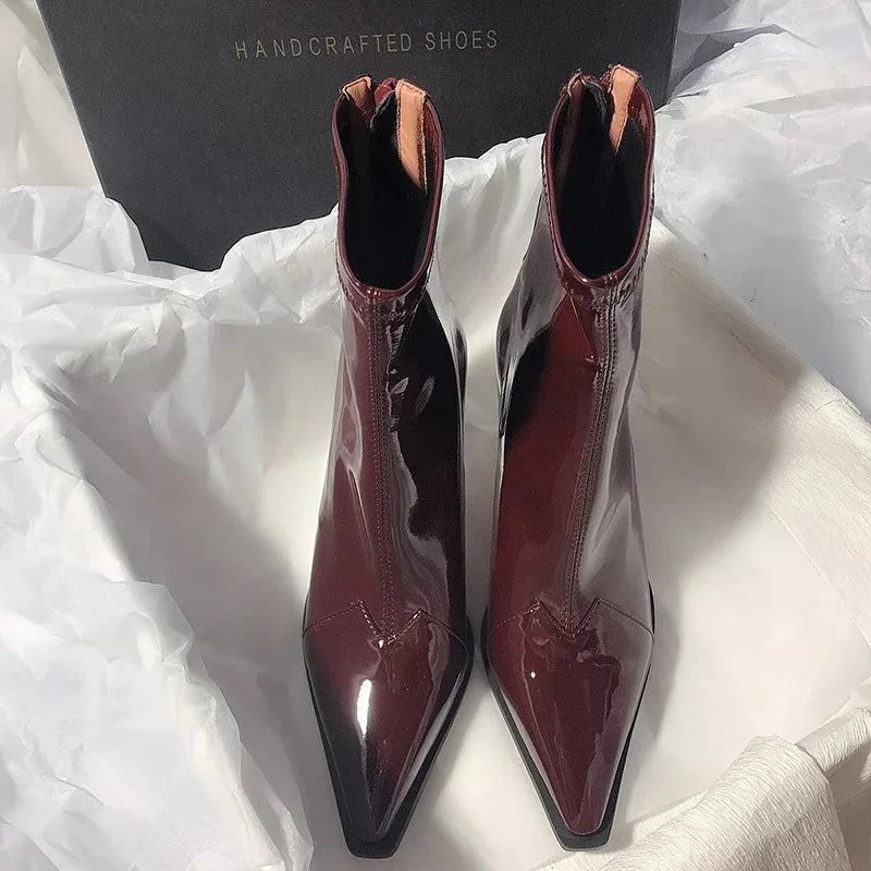 Damen Stiefel Elegant Spitz Kunstleder für Formelle und Legere Anlässe 4