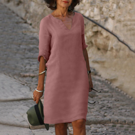 Damen Kleid Elegantes Design Leichtes Atmungsaktives Material-6