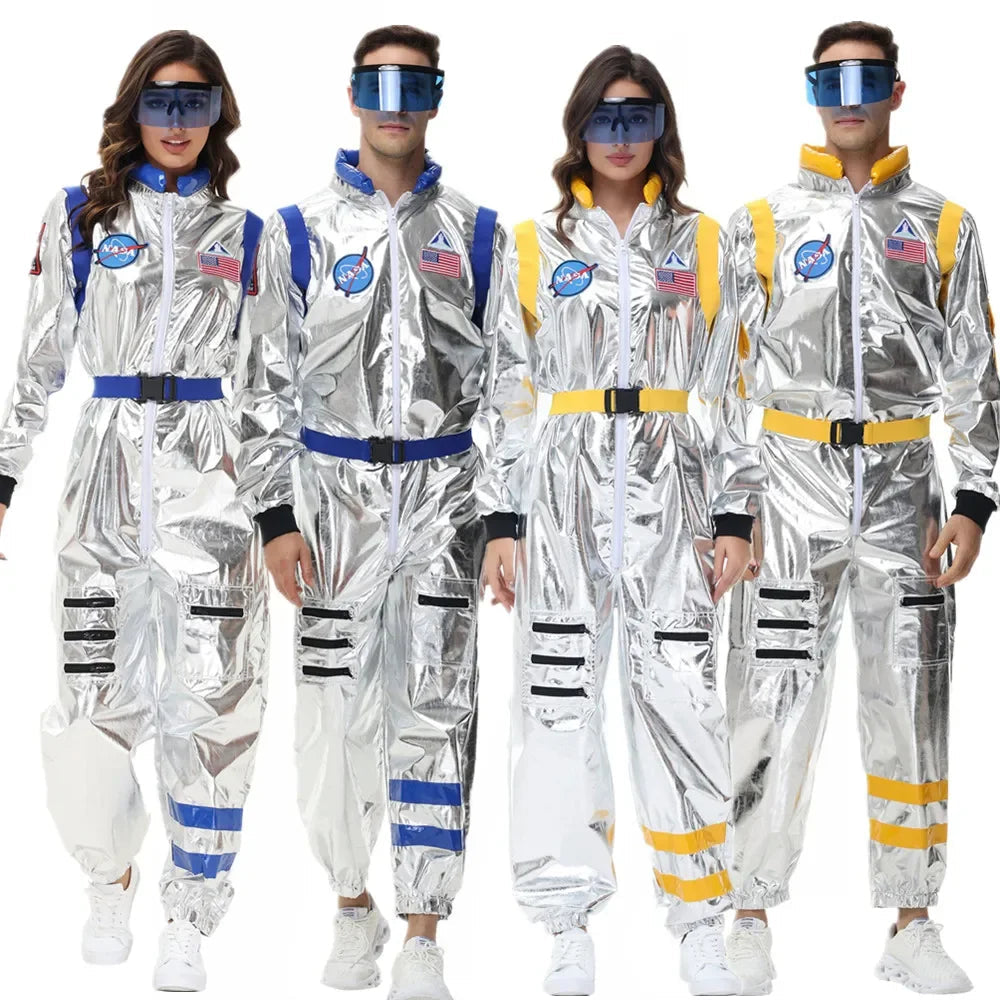 Silbernes Astronauten Kostüm für Männer und Frauen 1