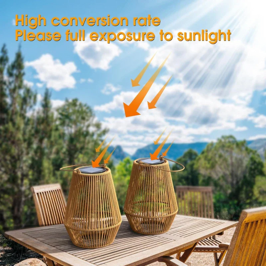 Solar Gartenlampe Handgewebt - Wetterfeste Solar Gartenleuchte für Außenbereich 1