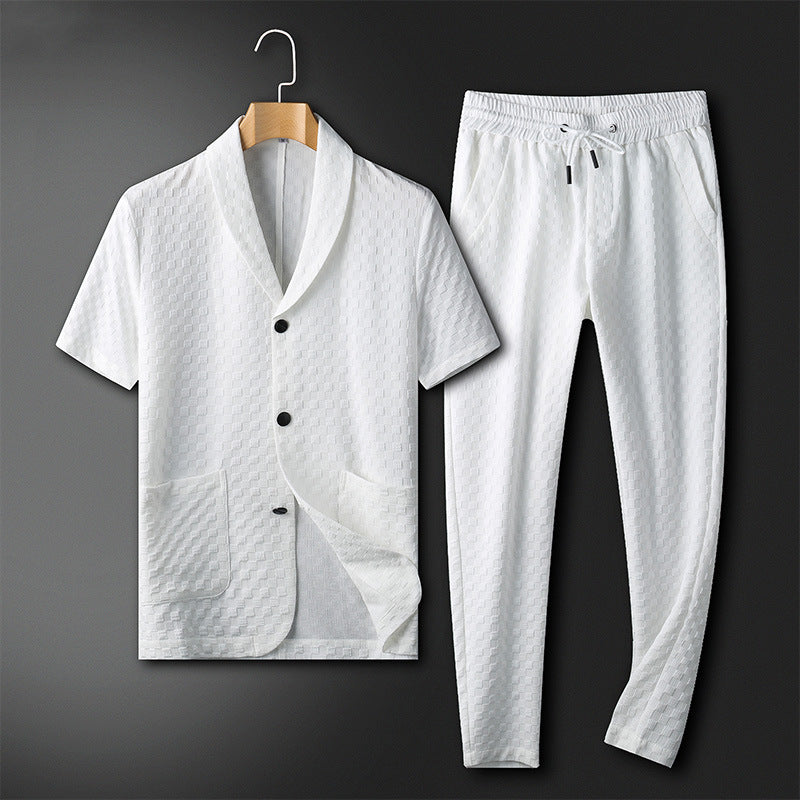 Herren Kostüm Zweiteilig Modern Geometrisches Muster Polyester 4
