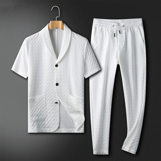 Herren Kostüm Zweiteilig Modern Geometrisches Muster Polyester 4