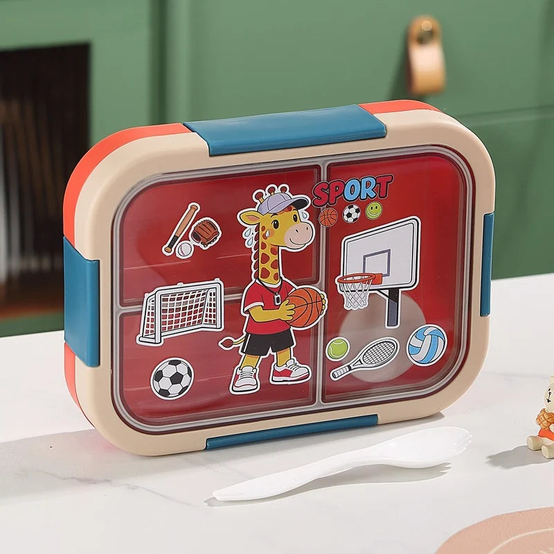 Unisex Bento-Lunchbox mit Sportmotiven und mehreren Fächern 0