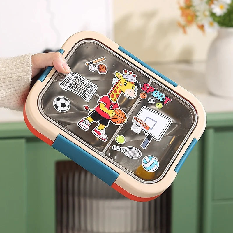 Unisex Bento-Lunchbox mit Sportmotiven und mehreren Fächern 4