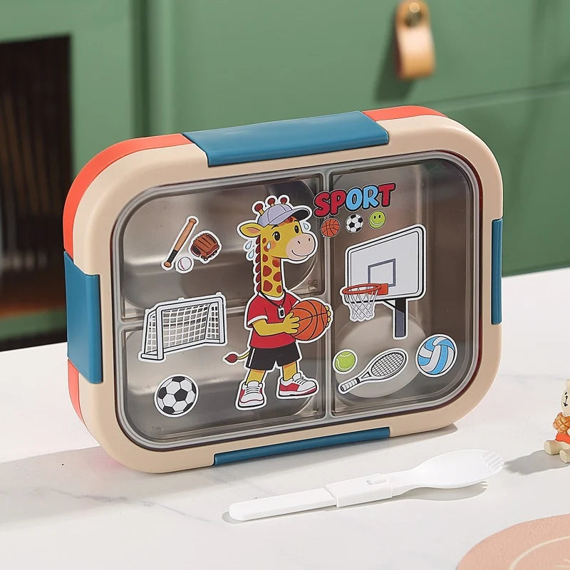 Unisex Bento-Lunchbox mit Sportmotiven und mehreren Fächern 6
