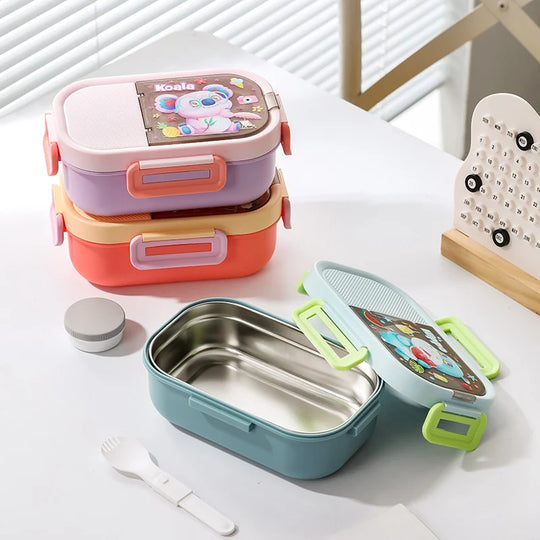 Unisex Bento-Lunchbox mit verspieltem Tierdesign und praktischem Fächerlayout 3