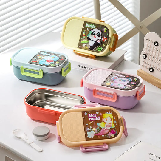 Unisex Bento-Lunchbox mit verspieltem Tierdesign und praktischem Fächerlayout 4