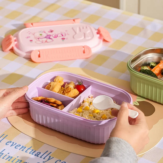 Unisex Bento-Lunchbox mit verspielten Tiermotiven 3