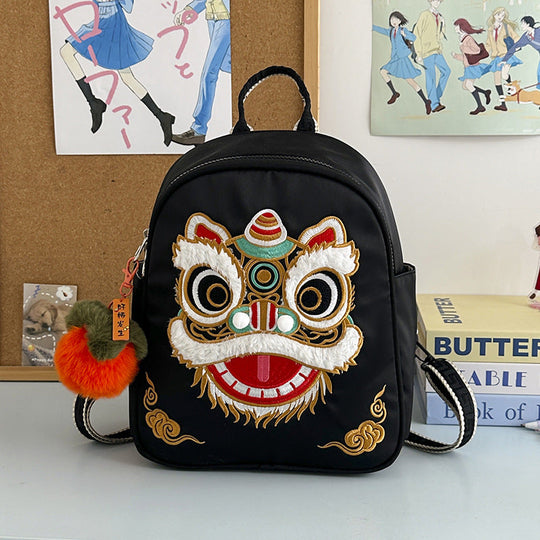 Unisex Mini-Rucksack mit gesticktem Löwendesign 3