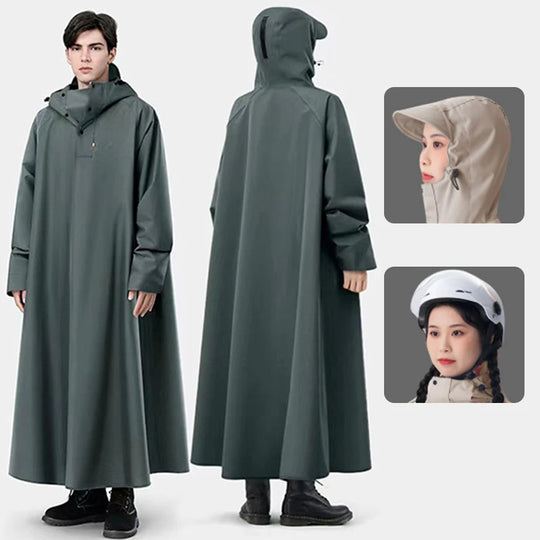Unisex Regenmantel Lang Oxford Gewebe Wasserdicht mit Kapuze 0