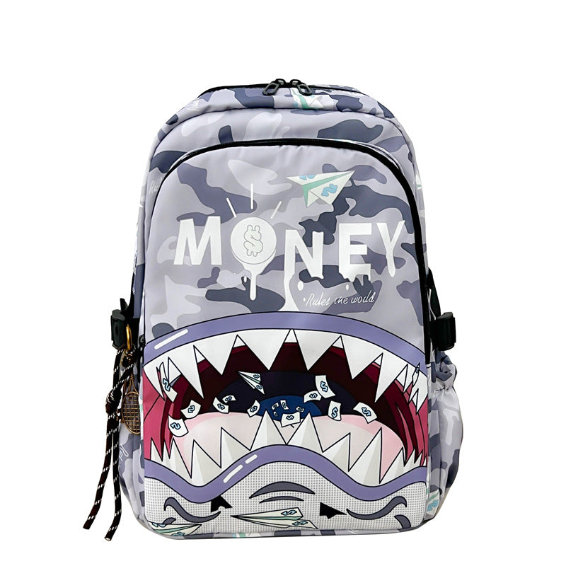 Unisex Rucksack Cartoon Hai Motiv Verspielt 0