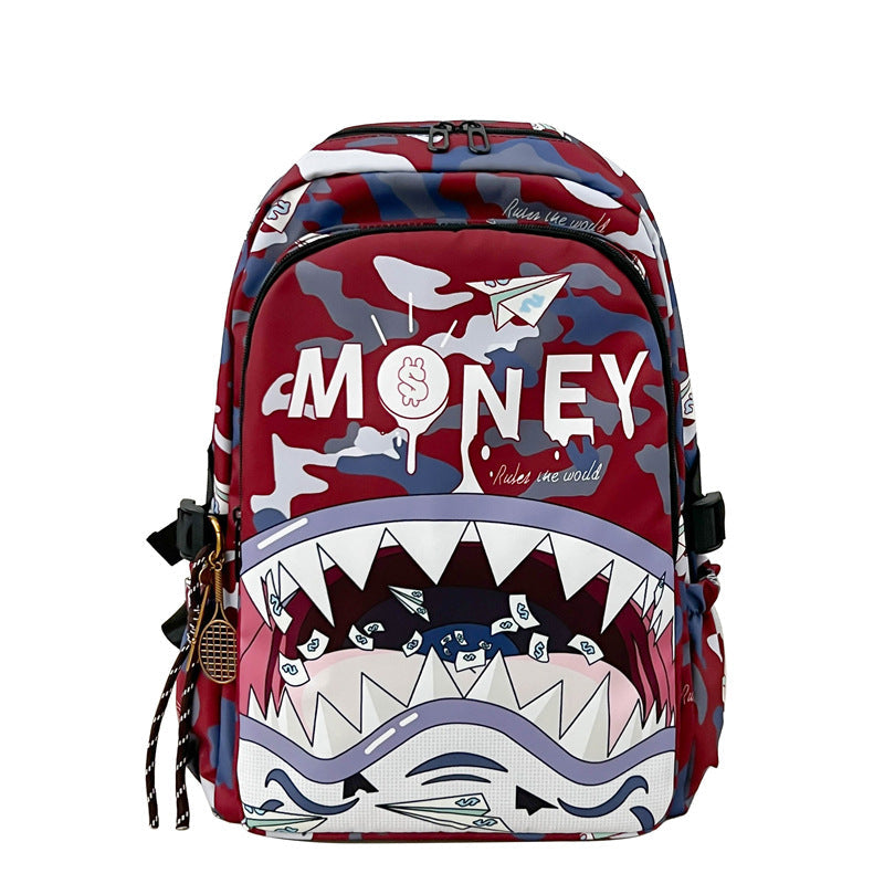 Unisex Rucksack Cartoon Hai Motiv Verspielt 1