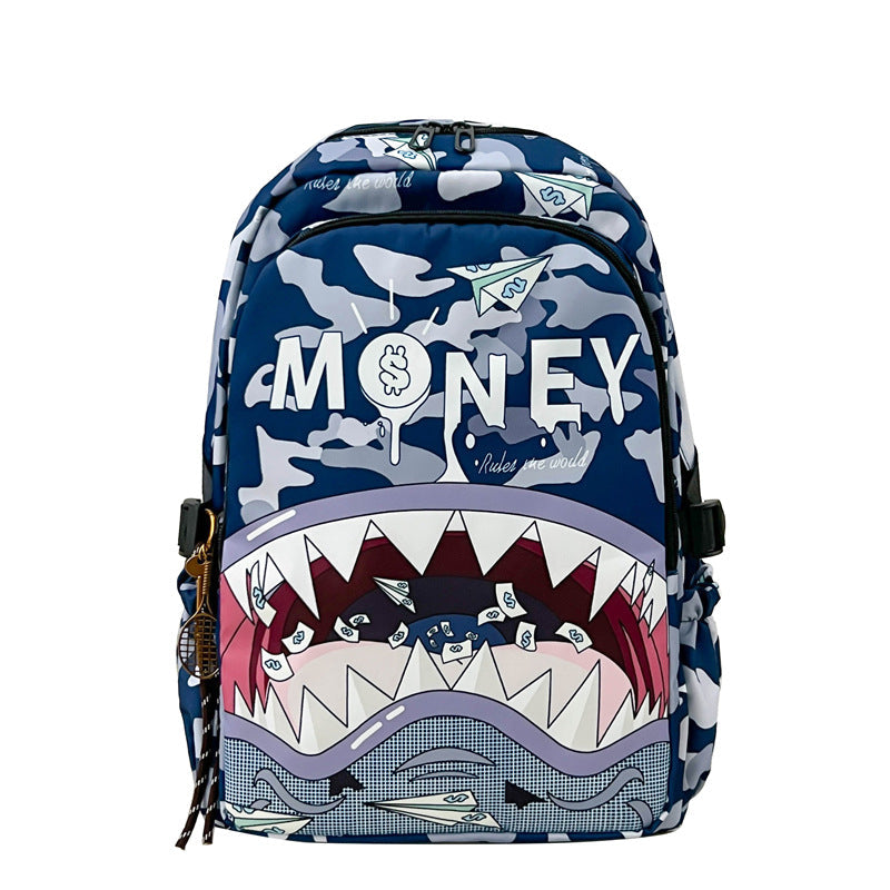 Unisex Rucksack Cartoon Hai Motiv Verspielt 2