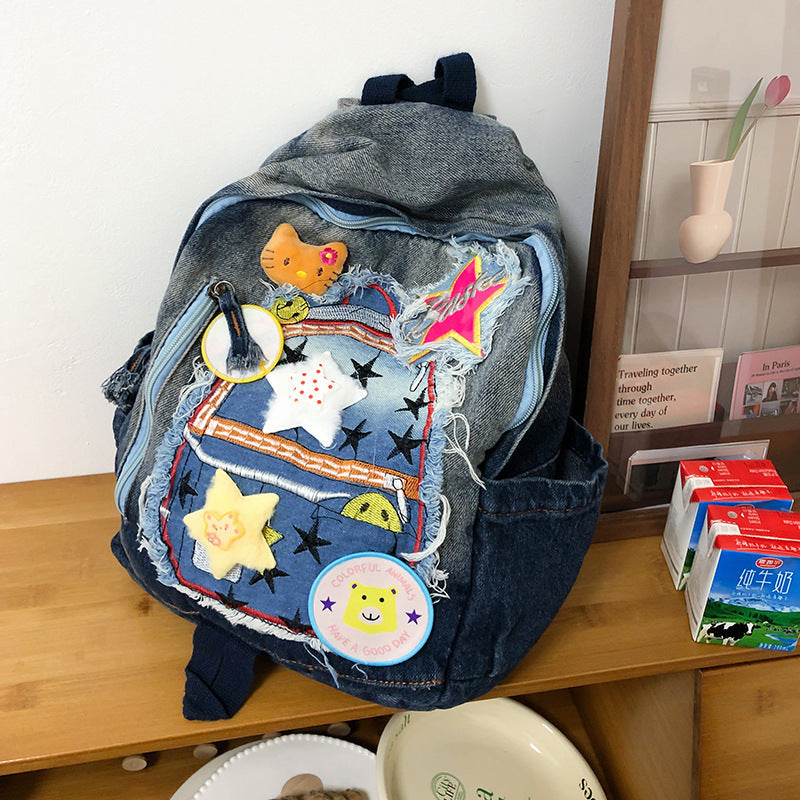 Unisex Rucksack Denim Stilvoll und Funktional 0